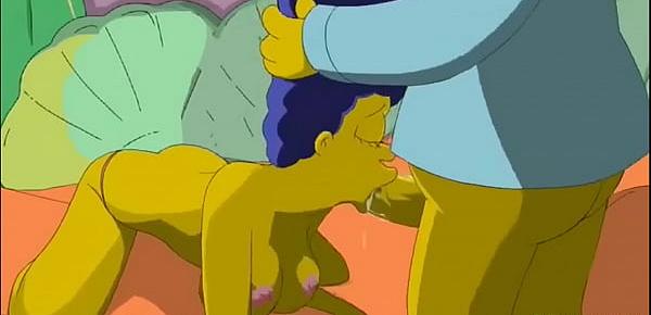  Horny Marge Simpson getting banged just how she likes it